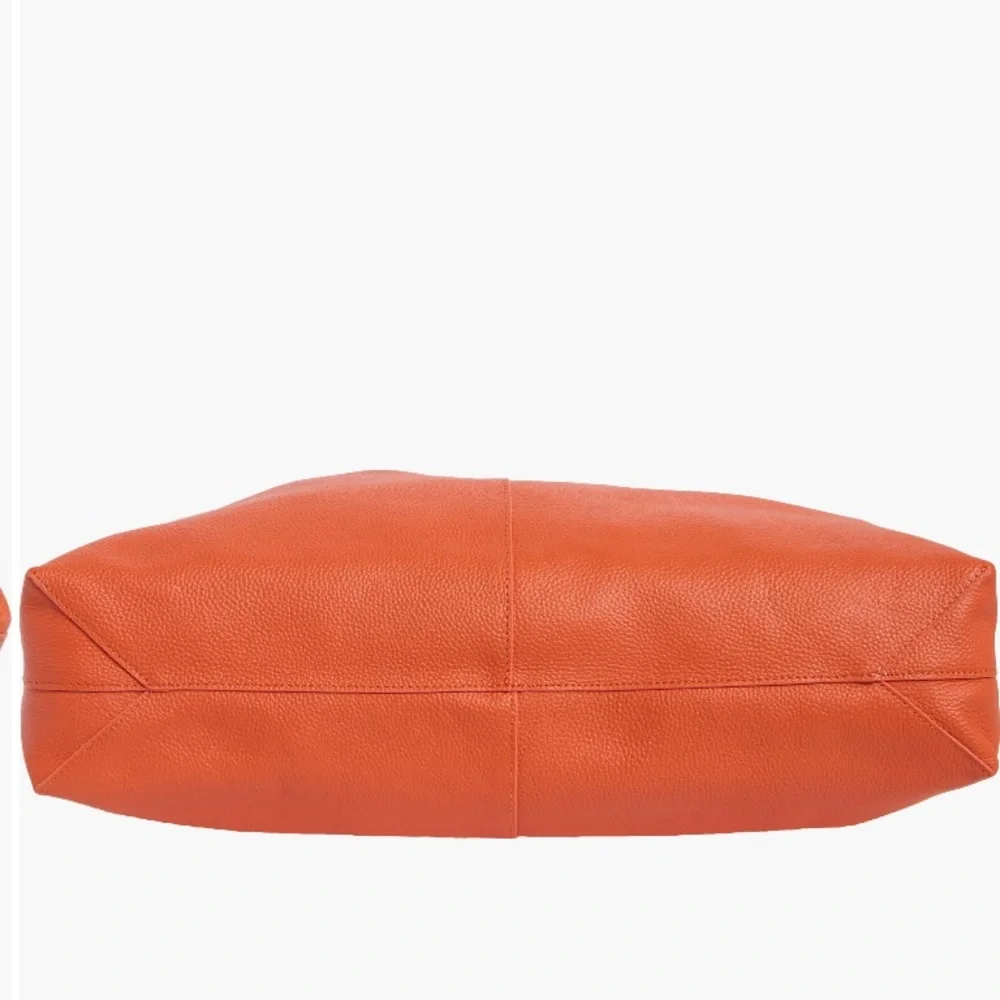 NWT Kurt Geiger All Leather The Violet Slouch Hobo Bag In Orange - Picture 9 of 11
